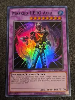 Yugioh Masked HERO Acid TOCH-EN045 Super Rare NM - Image 1
