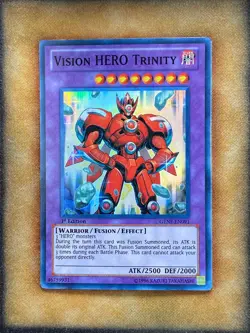 Yugioh Vision HERO Trinity GENF-EN091 Super Rare 1st Ed LP - Image 1