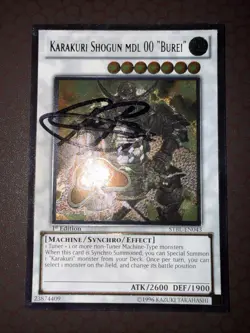 Yu-Gi-Oh! Karakuri Shogun Mdl 00 “Burei” (Signed) -STBL- Ultimate Rare- 1st NM! - Image 2