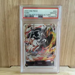 Sabo 2024 One Piece ST13 - Black & White Alt. Art Leader #001 PSA 10 Low Pop! - Image 1