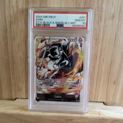 Sabo 2024 One Piece ST13 - Black & White Alt. Art Leader #001 PSA 10 Low Pop! - Image 3