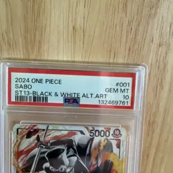 Sabo 2024 One Piece ST13 - Black & White Alt. Art Leader #001 PSA 10 Low Pop! - Image 4
