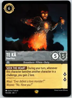 #192 Te Ka - Heartless - Legendary - Steel 2023 Disney Lorcana The First Chapter - Image 1