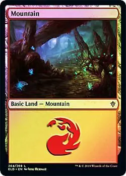 Mountain (264) FOIL Throne of Eldraine NM Basic Land MAGIC MTG CARD ABUGames - Image 1