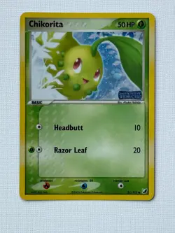 Chikorita 51/115 EX Unseen Forces Stamped Holo Card NM/LP Condition - Image 1