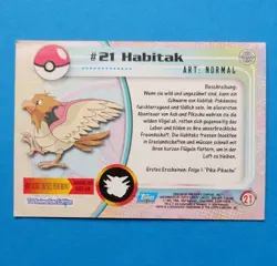 TV Animation 21 Habitak, Non-Holo, Blue Logo, Pokemon Karte Topps Series 1, 1999 - Image 2
