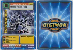 Garurumon St-06 LP Starter 1 Digimon Digi-Battle Card Game 1999 EN - Image 1