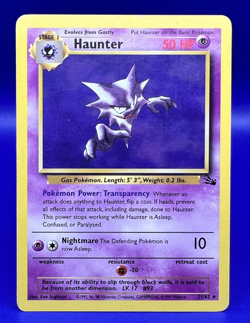 Haunter Pokemon Card Fossil Set Unlimited 21/62 Rare Non-Holo LP- - Image 1