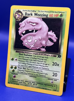 2000 Pokemon Card Team Rocket Dark Weezing 14/82 Unlimited Holo WOTC MP- - Image 3