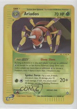 Ariados Reverse Foil Pokemon e-Card Series Aquapolis #3 2002 - Image 1