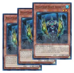 Yugioh Atlantean Heavy Infantry x 3 - 1st Edition Super Rare NM - Free Holo Card - Image 1