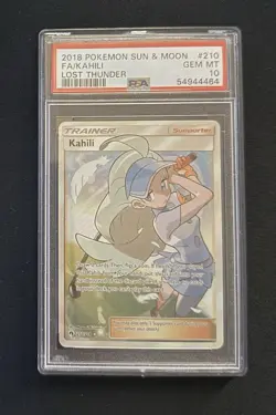 2018 Pokemon Sun & Moon Lost Thunder Kahili PSA 10 Card #210 - Image 1