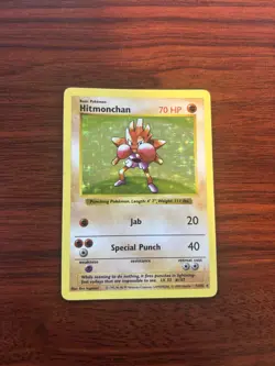 HItmonchan 7/102 Base Set Holo Rare Vintage 1999 Pokemon Card - Image 1