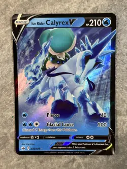 Ice Rider Calyrex V 045/198 Pokemon TCG Card Chilling Reign Holo (Light Play) 2 - Image 1