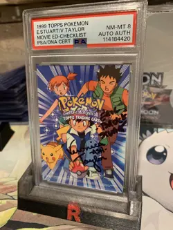 Veronica Taylor, Eric Stuart Signed Topps Pokemon Card 1999- Authentic PSA - Image 1