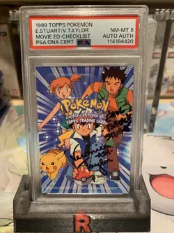 Veronica Taylor, Eric Stuart Signed Topps Pokemon Card 1999- Authentic PSA - Image 2