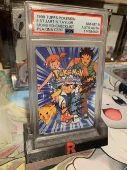 Veronica Taylor, Eric Stuart Signed Topps Pokemon Card 1999- Authentic PSA - Image 3