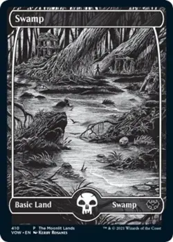 Swamp (Moonlit Land) (Foil Etched) -Foil Light Play MTG Promos: WPN and Gateway - Image 1