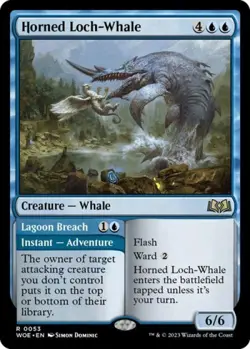 Horned Loch-Whale -Foil Light Play MTG Wilds of Eldraine - Image 1