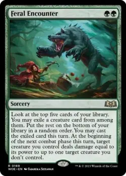 Feral Encounter -Foil Light Play MTG Wilds of Eldraine - Image 1