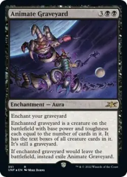 Animate Graveyard (Galaxy Foil) -Foil Light Play MTG Unfinity - Image 1
