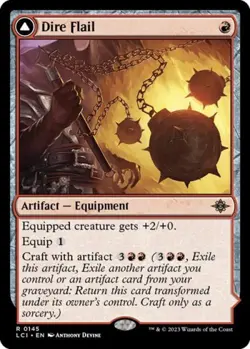 Dire Flail -Foil Light Play MTG The Lost Caverns of Ixalan - Image 1