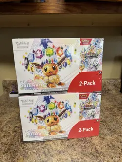 Pokemon Prismatic Evolutions Elite Trainer Box & Booster Bundle Costco 2 Pack X2 - Image 1