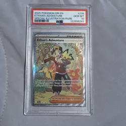 Pokemon S&V Destined Rivals #236 SIR Ethan's Adventure Trainer PSA 10 Gem Mint - Image 1