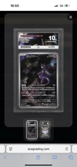 Mewtwo 183/165 AR sv2a 151 SV Japanese Pokemon Card ACE 10 GEM MINT - Image 1