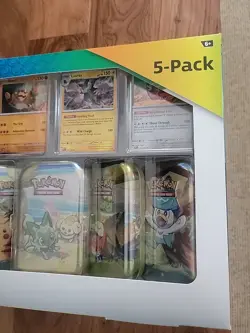 New And Sealed 3 Boxes Pokemon Cards 5 Mini Tins Set + 4 Promo Cards Box - Image 3