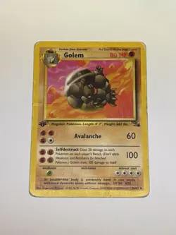 1st Edition Golem 36/62 Fossil Common Pokemon TCG Vintage WotC 1999 HP - Image 1
