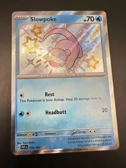 Pokemon TCG Slowpoke Scarlet Violet: Paldean Fates 116/091 Holo Shiny Rare - Image 1