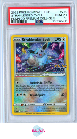 RADIANT EEVEE POKEMON 230 2022 PROMO PROMO GERMAN PSA 10 - Image 1