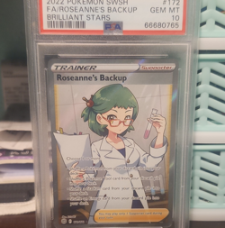Pokemon TCG Roseanne's Backup Full Art Ultra Rare Brilliant Stars 172/172 PSA 10 - Image 1