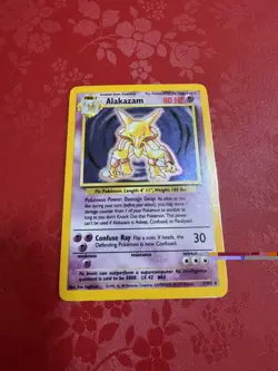 Pokemon Alakazam Base Set Holo Rare 80 HP Stage 2 1/102 Wizards 1999 MP - HP - Image 1