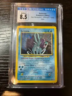 Pokemon Neo Revelation Suicune Holo Rare Unlimited #14 - CGC 8 - Image 1