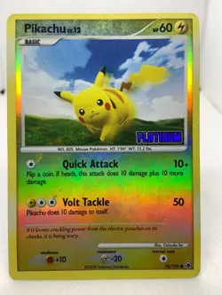 Pokemon Pikachu LV.12 70/100 Platinum Base Set - Reverse Holo Stamped - Image 1