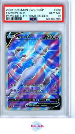 MEWTWO V POKEMON 229 2022 PROMO PROMO GERMAN PSA 10 - Image 1