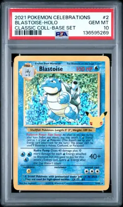 Pokemon PSA 10 Blastoise #2 Holo Celebrations Classic Collection 2021 English - Image 2