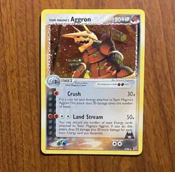 2004 Team Magma’s Aggron 7/95 Holo Rare EX Team Magma vs Team Aqua Pokemon LP - Image 1
