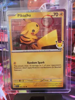 Pikachu 051/162 Pokemon Day STAMPED Cosmos SWIRL 🌀 Pokemon Day Promo - Image 2