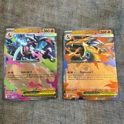Mega Charizard X Ex 029 & Mega Charizard Y Ex 030 Black Star Promo Pokemon - Image 1