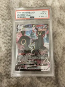 2022 Umbreon VMAX TG23/TG30 PSA 10 Gem Mint – Pokemon Brilliant Stars Trainer - Image 1
