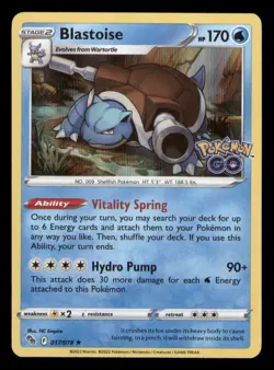 Blastoise 017/078 Holo Rare Pokemon GO Pokemon TCG NM - Image 1