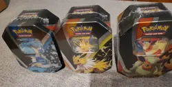 Pokemon TCG Jolteon V Flareon V Vaporeon V Tins Set Of 3 Eeveelutions Sealed 820650829055 - Image 1