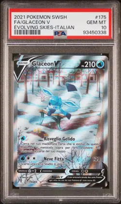 Pokemon Card Italian - Glaceon V #175 - IT-Evolving Skies - PSA 10 GEM MINT - Image 2