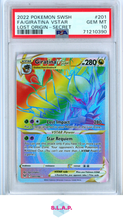 GIRATINA VSTR POKEMON 201/196 2022 LOST ORIGIN SECRET RARE EN PSA 10 - Image 1