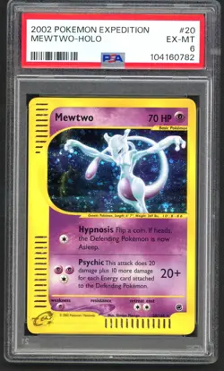 Pokemon Cards - PSA 6 Mewtwo 20/165 - Expedition Base Set - EX-MT - PSA6 - Image 1