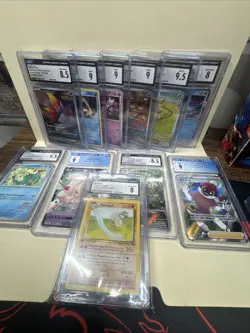 CGC Graded Pokemon 11 Slab Lot English And Japanese Include 1st Ed Vintage 8-9.5 - Image 1