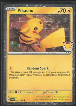 Pokemon TCG Pikachu 051/162 30th Anniversary 2026 Pokemon Day Promo Cosmos Holo - Image 1